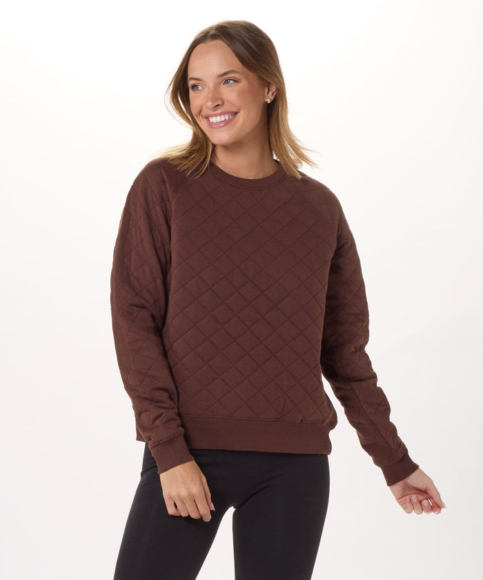 boxercraft Women's Quilted Crew Espresso
