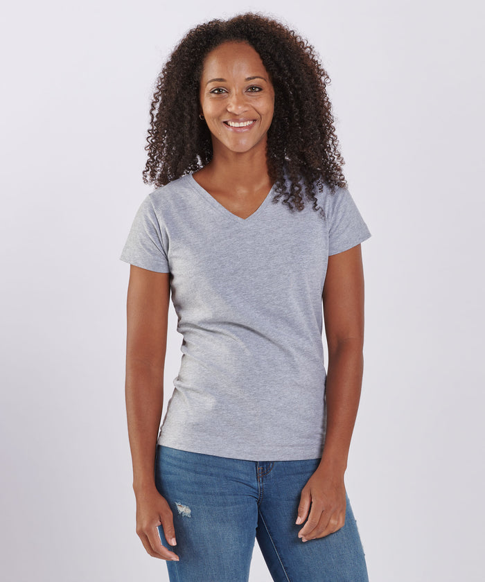 boxercraft Women's V-Neck Tee Oxford Heather