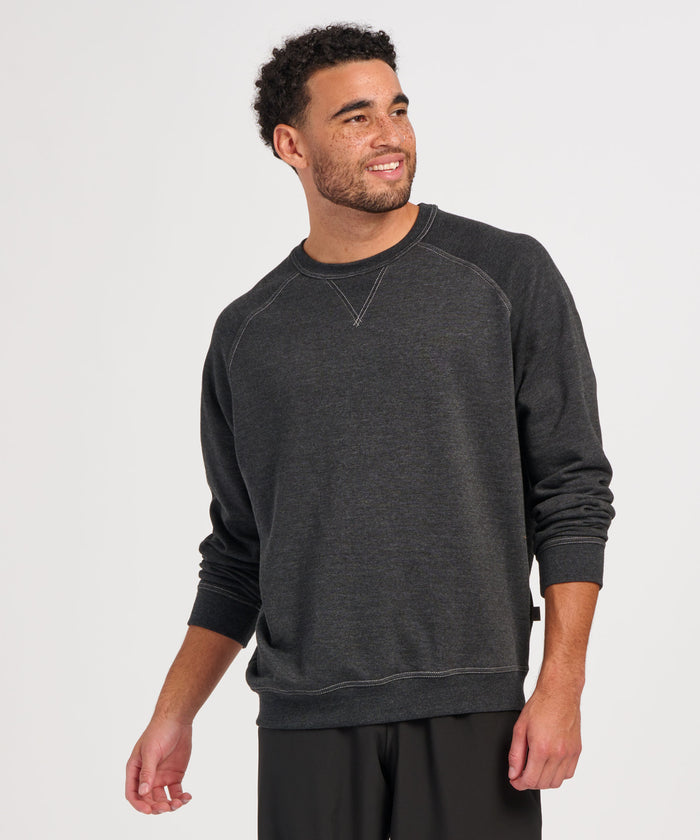 boxercraft Men's French Terry Crew Charcoal Heather