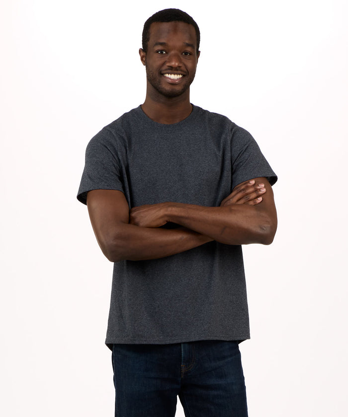 boxercraft Men's Recrafted 100% Sustainable Crewneck Tee Black Heather