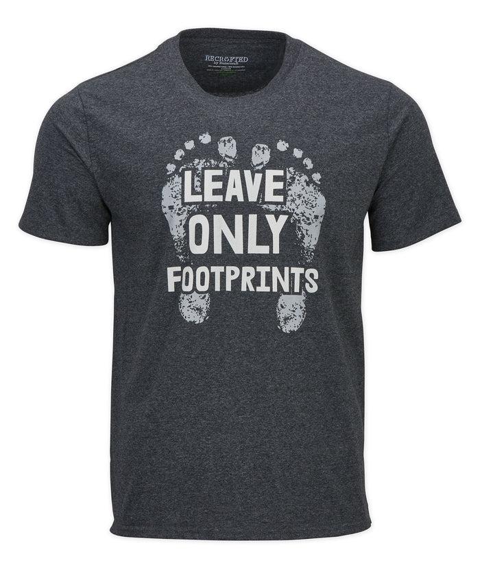 boxercraft Men's Recrafted 100% Sustainable Leave Footprints Tee Black Heather