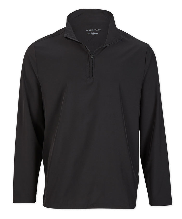 Boxercraft Men's Stretch Woven Quarter Zip Pullover Black