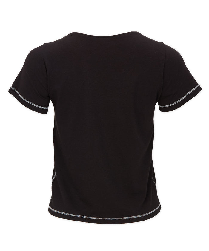 Boxercraft Women's Contrast Stitch Baby Tee Black/White