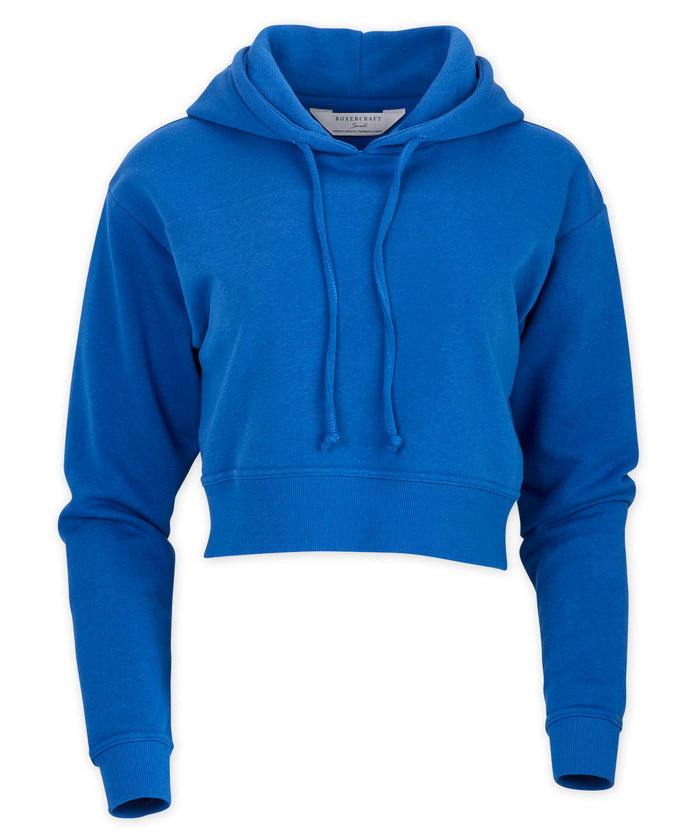 Boxercraft Women's Cropped Fleece Hoodie True Royal