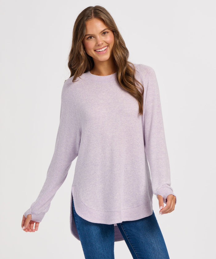 boxercraft Women's Cuddle Oversized Crew Wisteria Heather