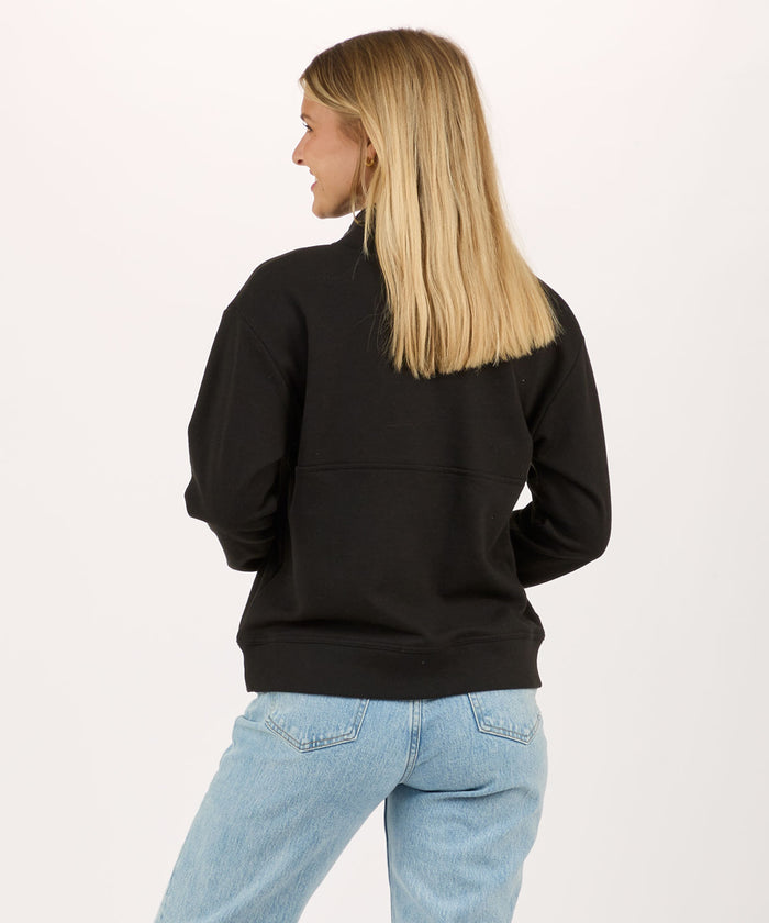 Boxercraft Women's Long Sleeve Lace Up Pullover Black