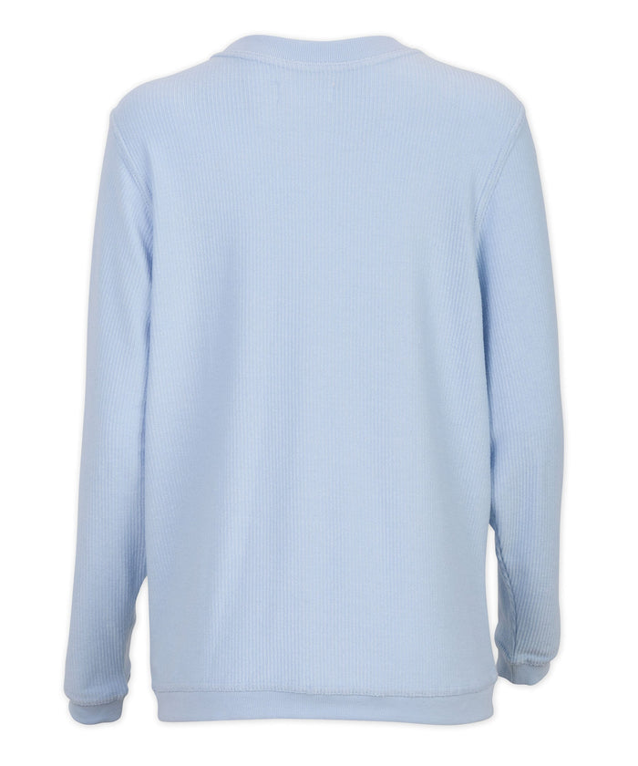 boxercraft Women's Rally Corduroy Crew Carolina Blue