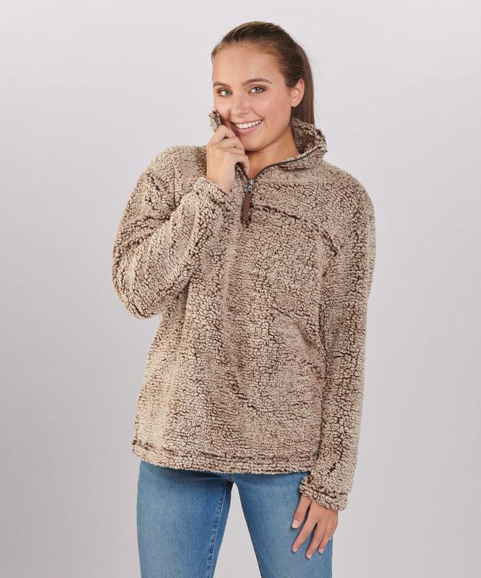 boxercraft Women's Sherpa Quarter-Zip Pullover Frosty Chocolate