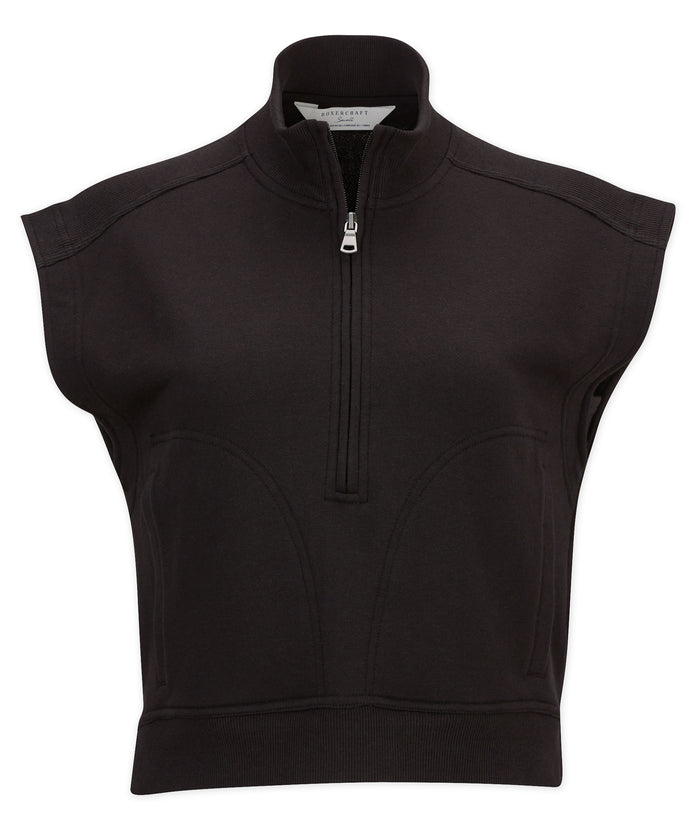 Boxercraft Women's Sleeveless Terry Half-Zip Charcoal Heather