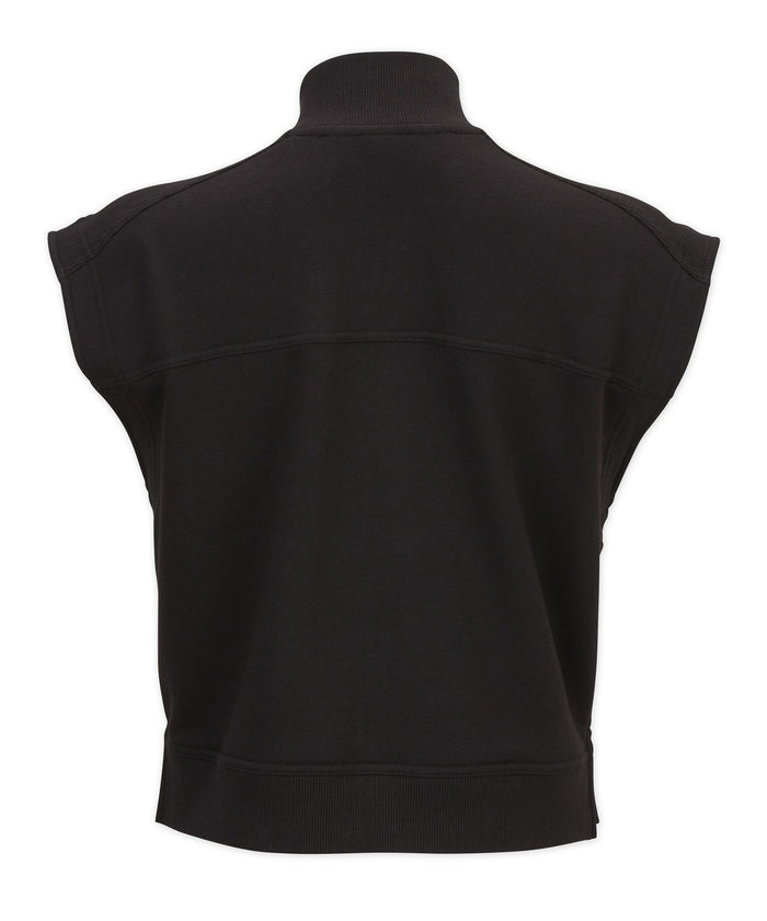 Boxercraft Women's Sleeveless Terry Half-Zip Charcoal Heather