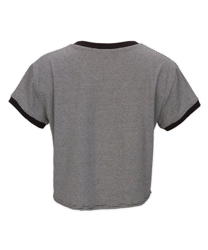 Boxercraft Women's Striped Tie Front Tee Black/White