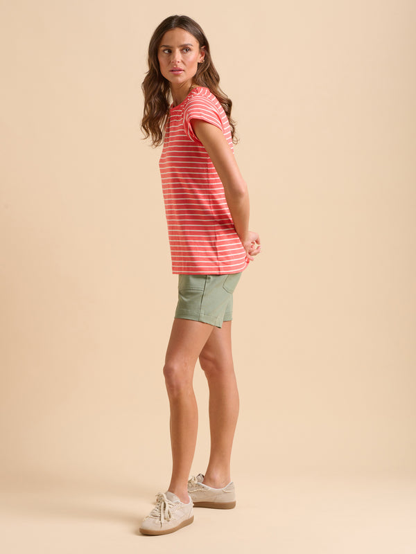 Brakeburn Coral Stripe TShirt