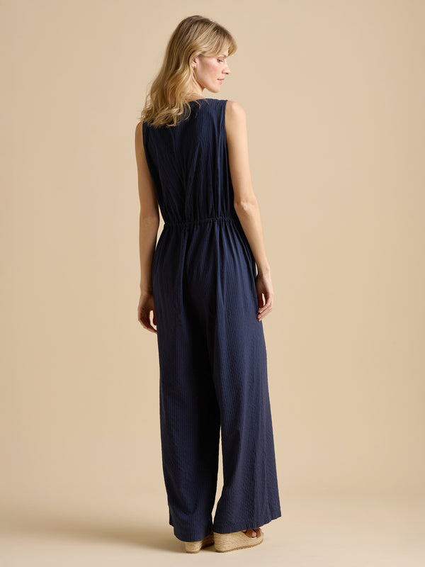 Brakeburn Embroidery Drawstring Tie Jumpsuit