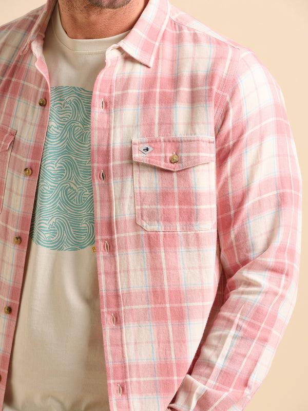Brakeburn Long Sleeve Pink Check Shirt