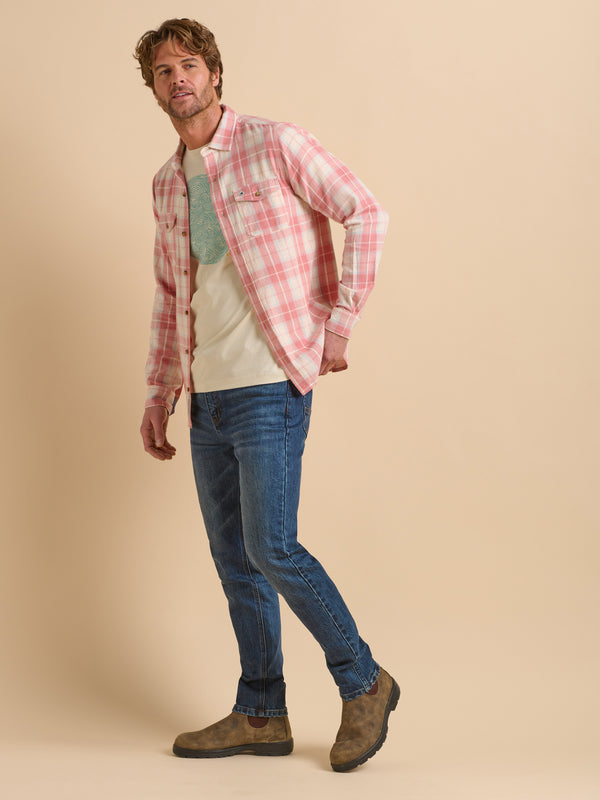 Brakeburn Long Sleeve Pink Check Shirt