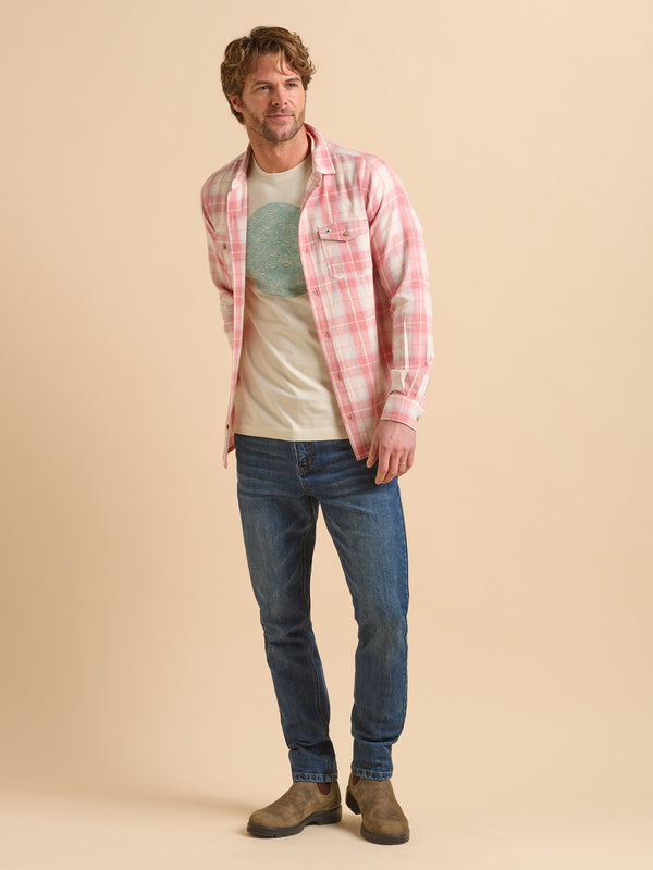 brakeburn Long Sleeve Pink Check Shirt