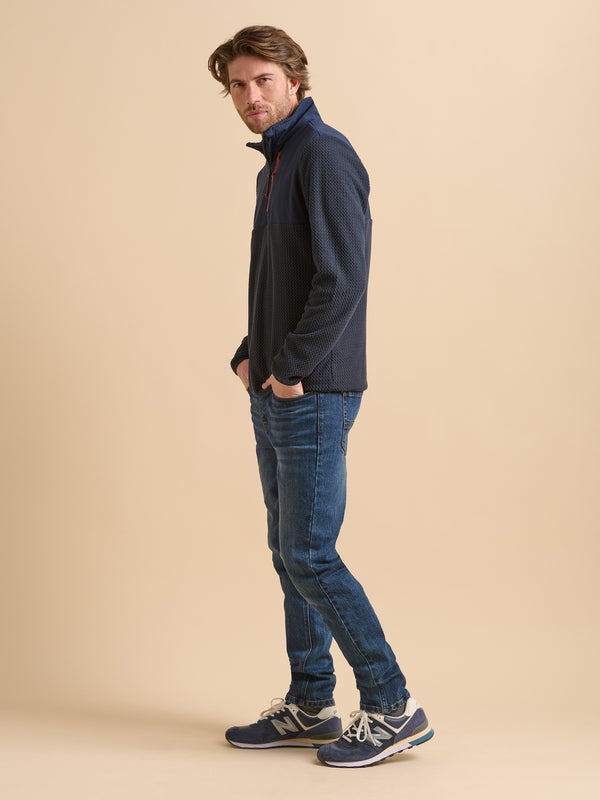 Brakeburn Navy Quarter Zip Micro Fleece