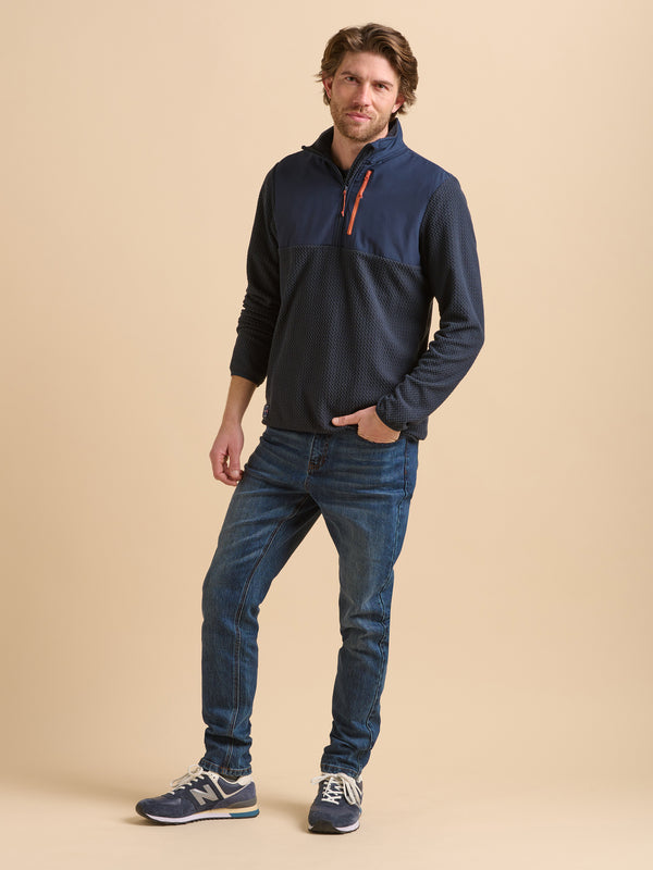 Brakeburn Navy Quarter Zip Micro Fleece