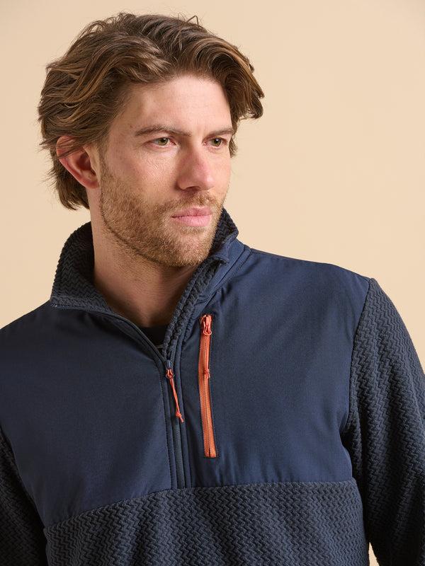 brakeburn Navy Quarter Zip Micro Fleece