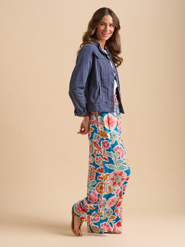 Brakeburn Navy Ruffle Neck Jacket