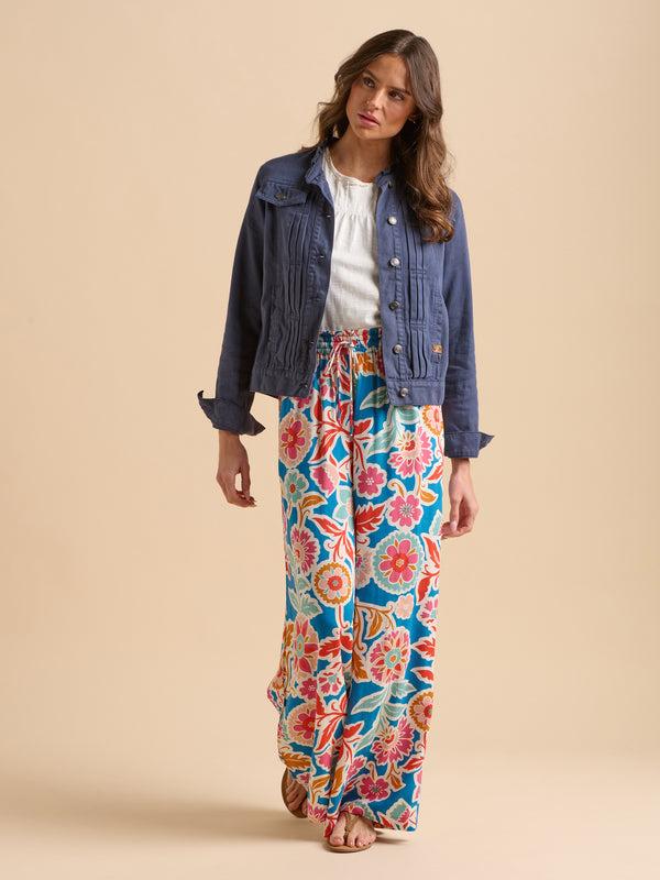 Brakeburn Navy Ruffle Neck Jacket