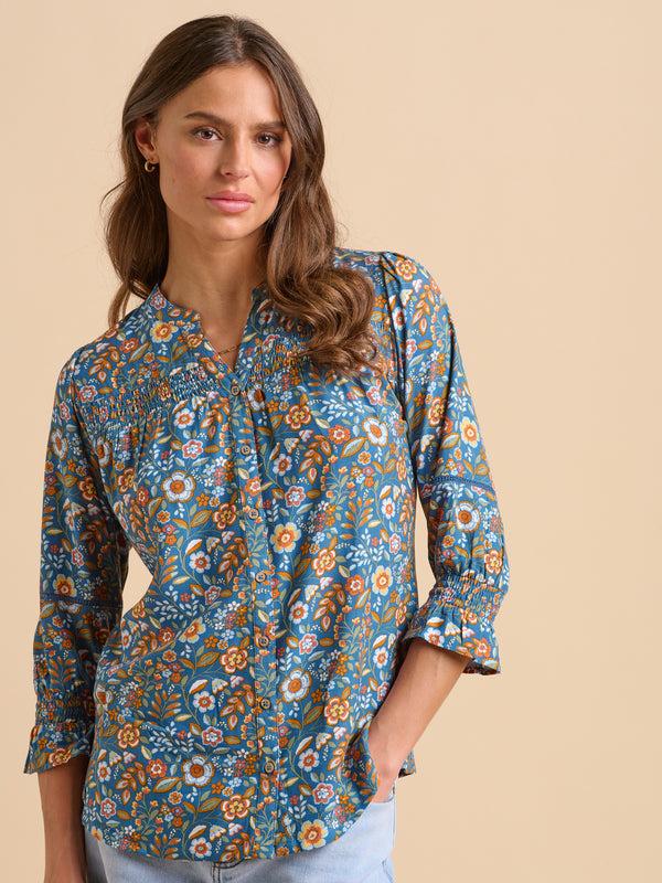 brakeburn Navy Secret Garden Blouse