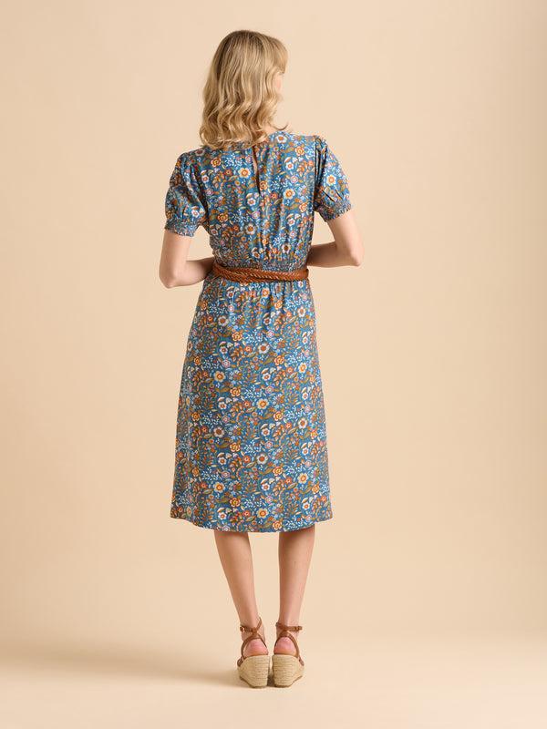 Brakeburn Navy Secret Garden Midi Dress