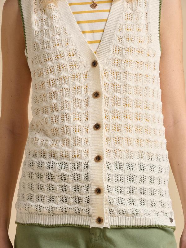 Brakeburn Pointelle Knitted Button Tank