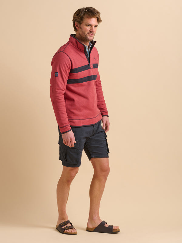 Brakeburn Red Pique Quarter Zip