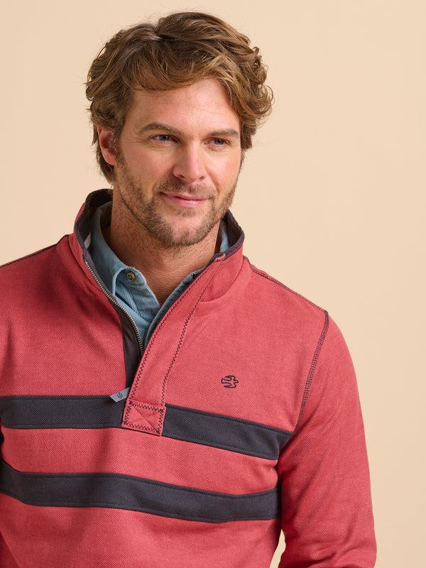 Brakeburn Red Pique Quarter Zip
