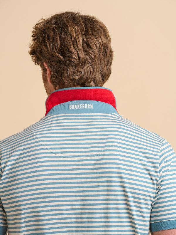 Brakeburn Smoke Blue Stripe Polo