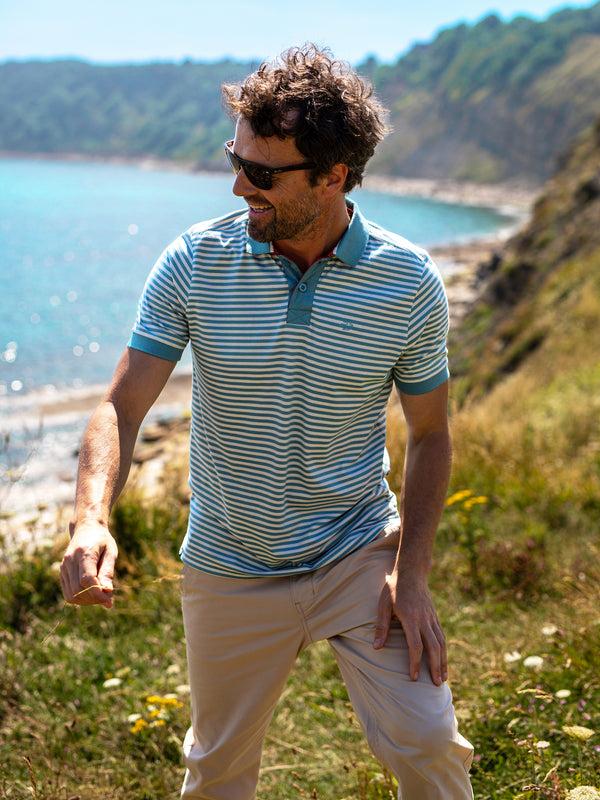 brakeburn Smoke Blue Stripe Polo