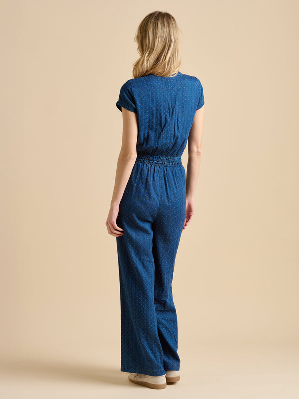 Brakeburn Spot Denim Wide Leg Jumpsuit