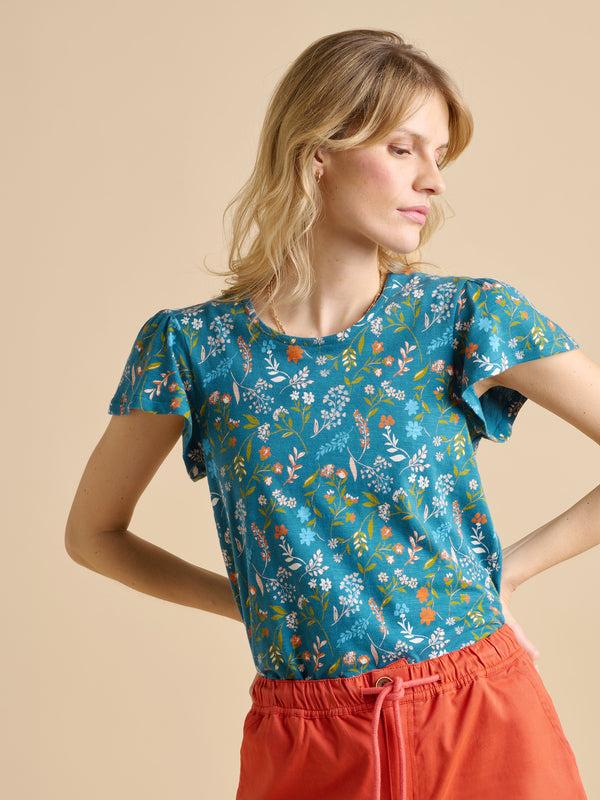 Brakeburn Teal Shoreline Meadow Jersey T Shirt