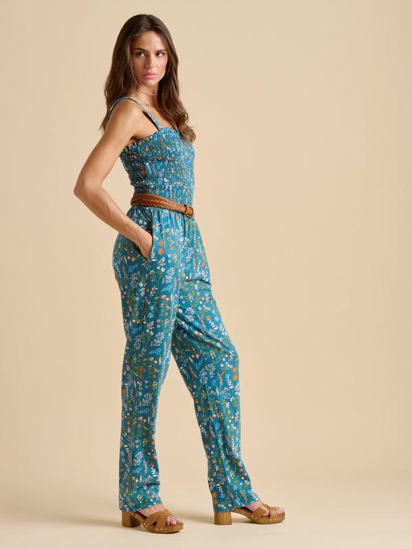 Brakeburn Teal Shoreline Meadow Jumpsuit