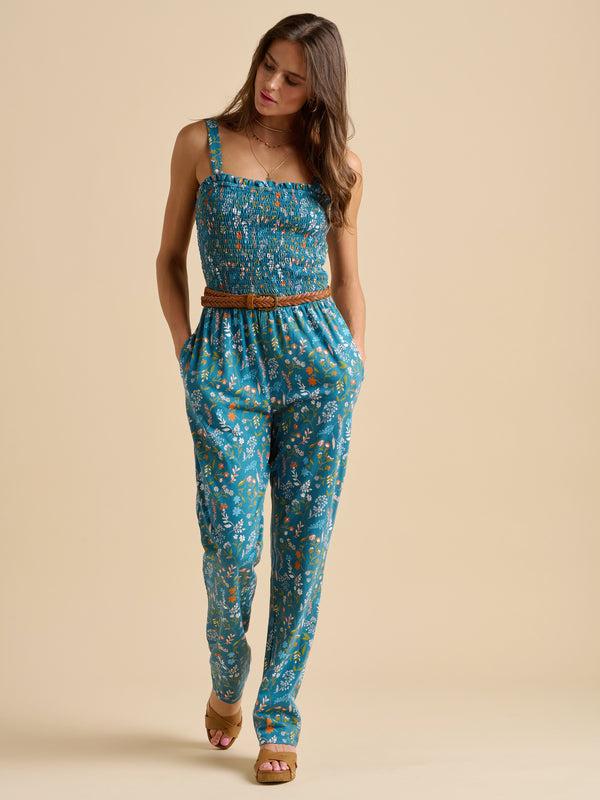 brakeburn Teal Shoreline Meadow Jumpsuit