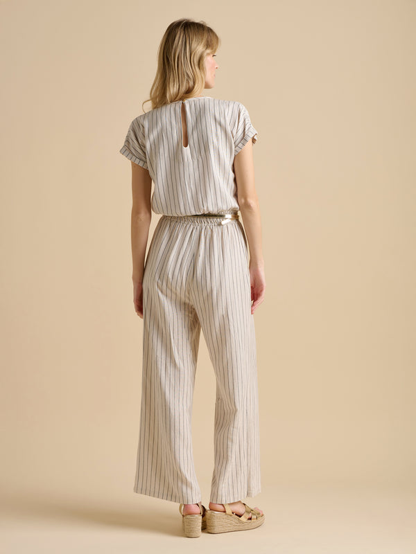 Brakeburn Wide Leg Stripe Jumpsuit