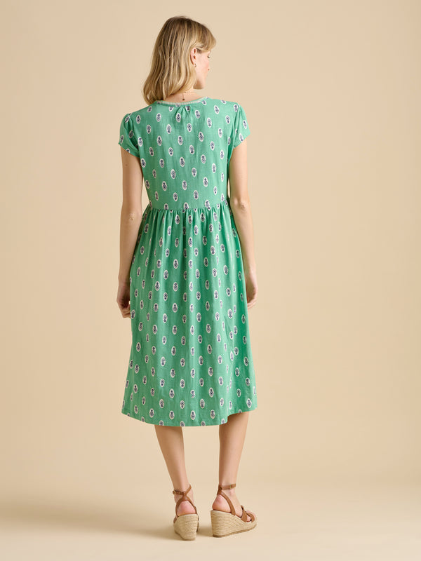 Brakeburn Woodblock Floral Knee Length Dress