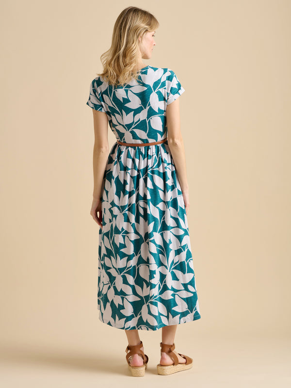 Brakeburn Woodland Leaves Maxi Jersey Dress