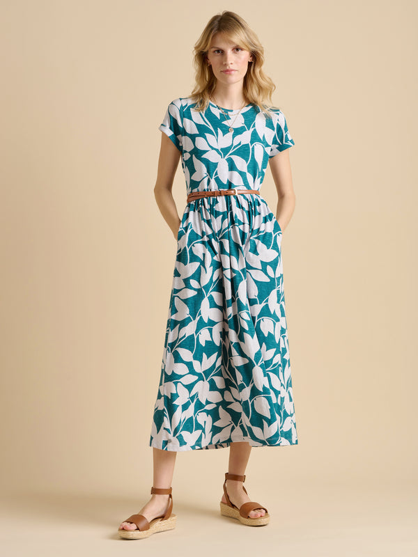 Brakeburn Woodland Leaves Maxi Jersey Dress