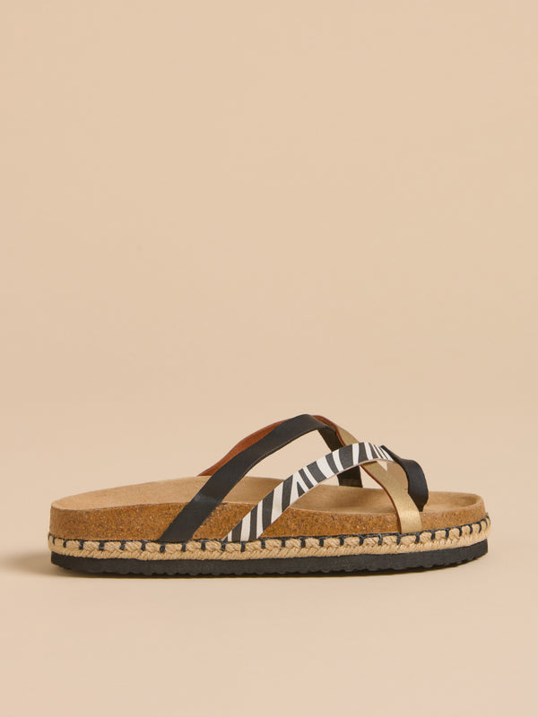 brakeburn Zebra Multi Strap Sandals