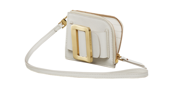 Boyy Buckle Card Holder Epsom Blanco