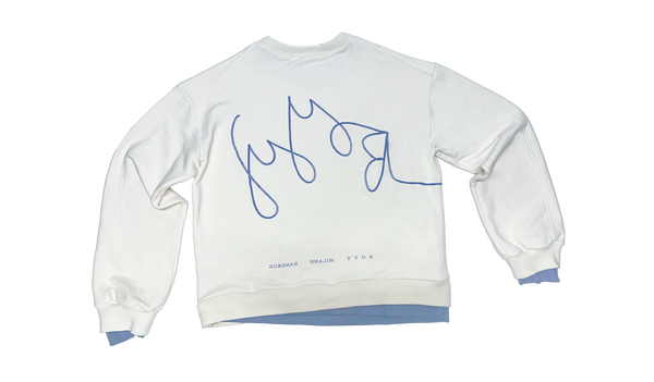 Boyy Double Sweatshirt Off White / Zenith Blue