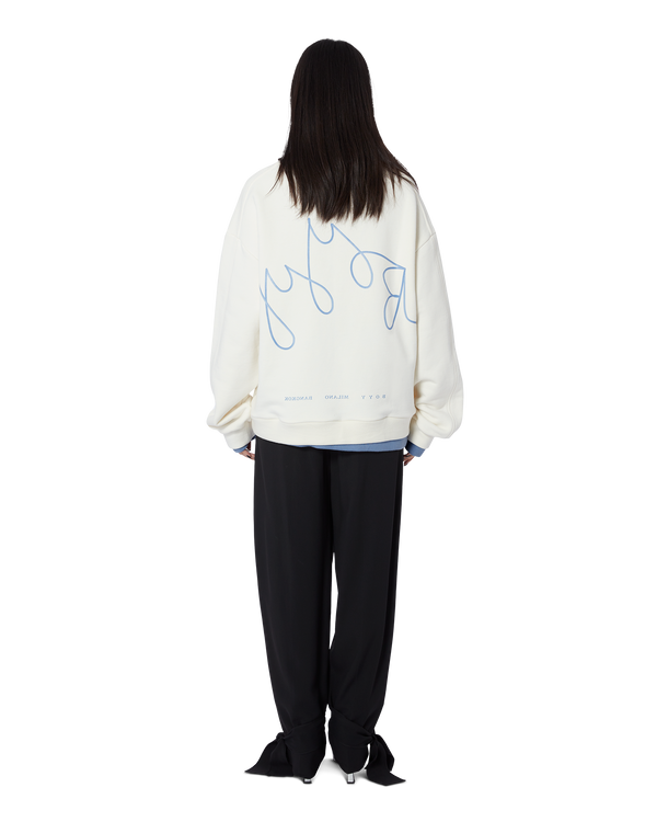 Boyy Double Sweatshirt Off White / Zenith Blue