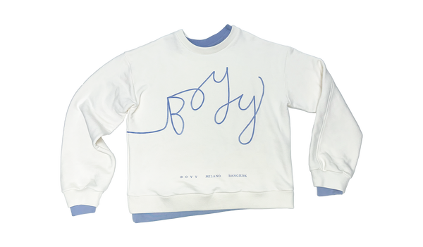 boyy Double Sweatshirt Off White / Zenith Blue