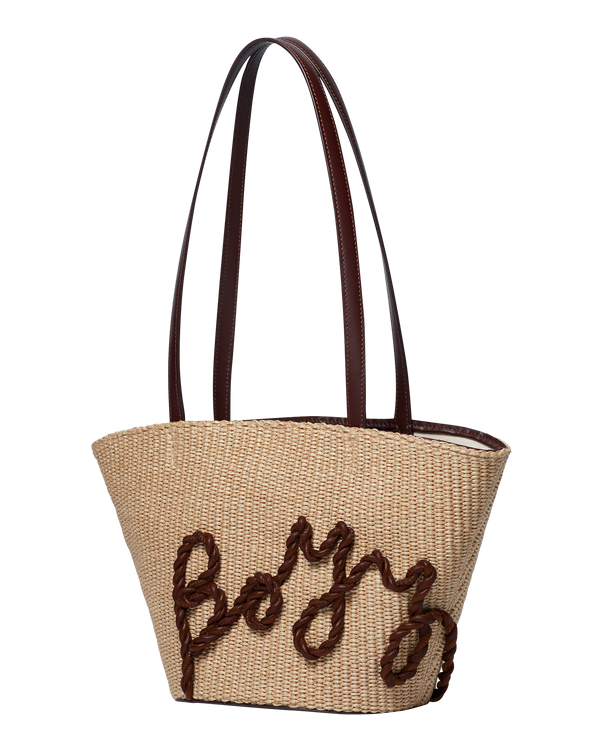 Boyy Raffia Tote 19 Oxblood