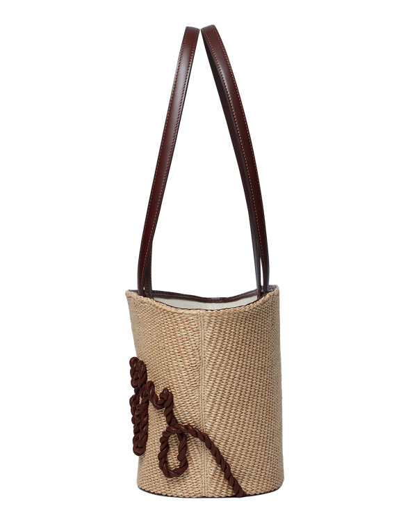 Boyy Raffia Tote 19 Oxblood