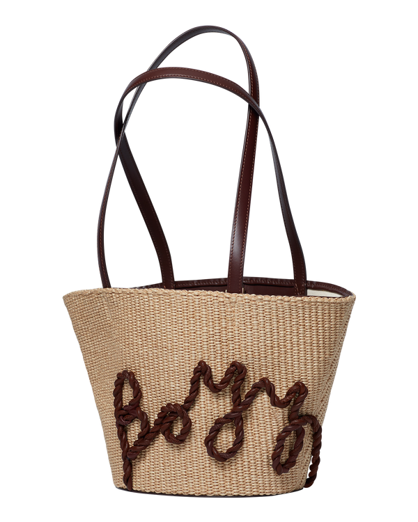 boyy Raffia Tote 19 Oxblood