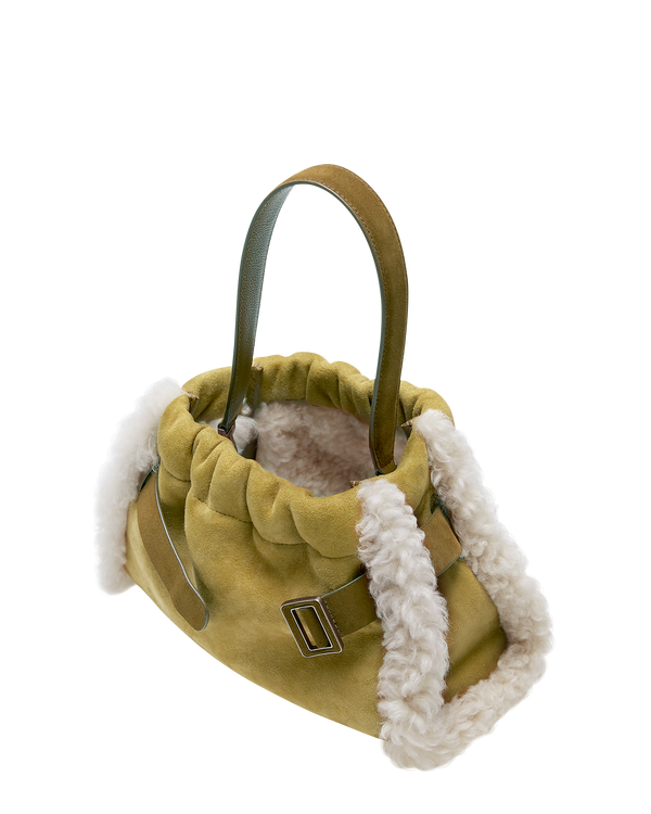 Boyy Scrunchy Satchel Shearling Beige/Caccia