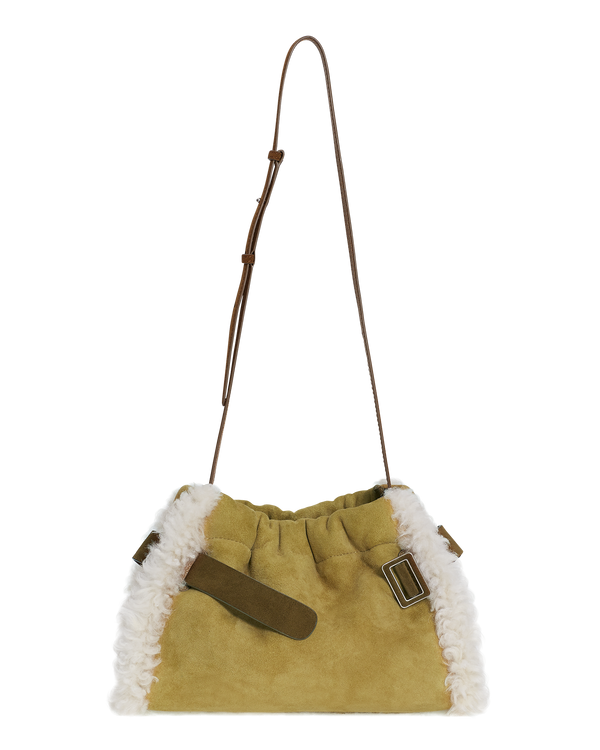 Boyy Scrunchy Satchel Shearling Beige/Caccia